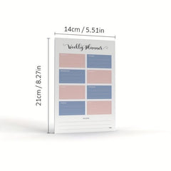 Plaid Pink Flip Up Planner 60 Sheets Daily Weekly Anniversary Story Book