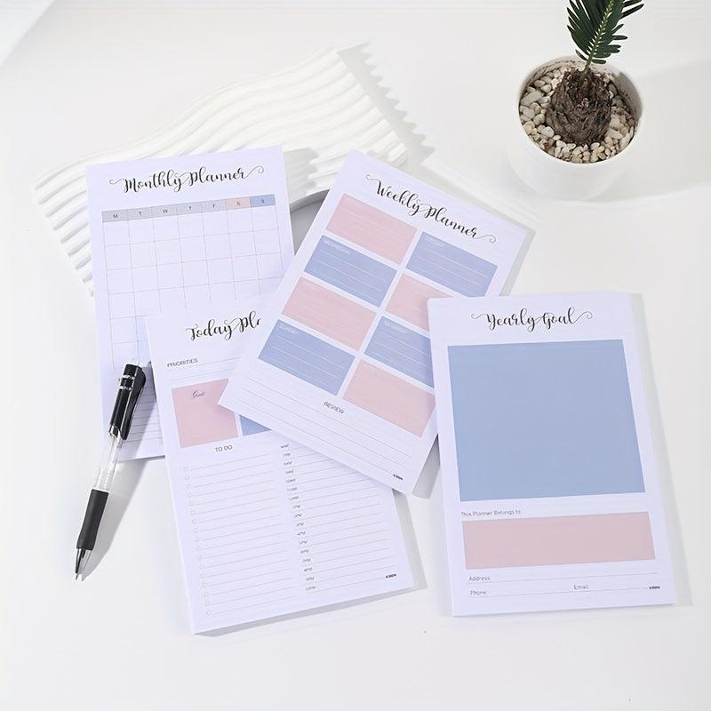 Plaid Pink Flip Up Planner 60 Sheets Daily Weekly Anniversary Story Book