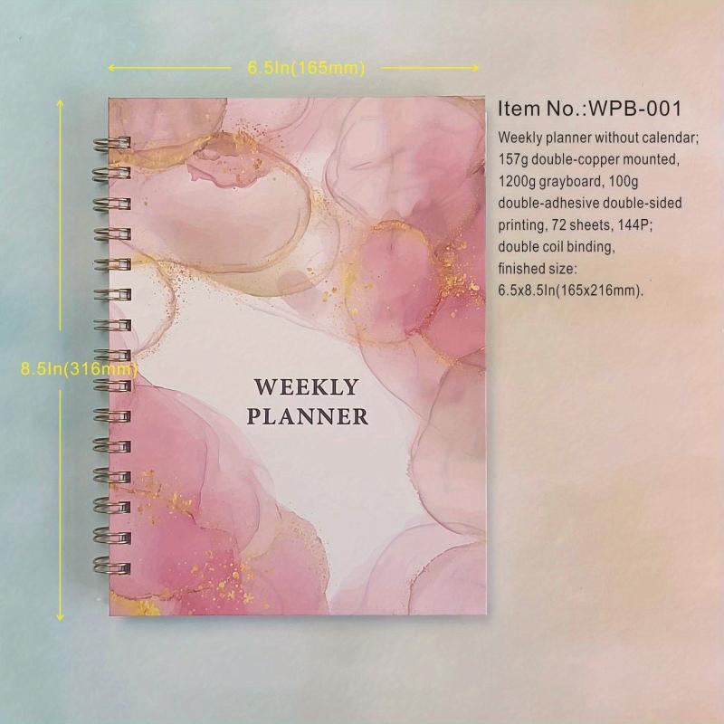 Undated Weekly Planner 157g Double Coated Paper 1200g Gray Board Cover
