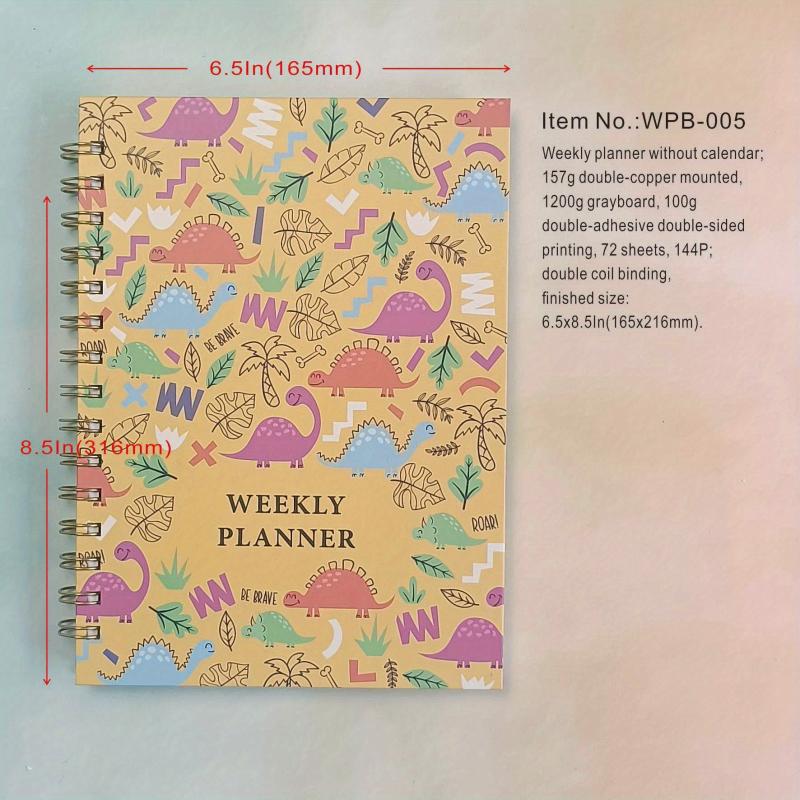 Undated Weekly Planner 157g Double Coated Paper 1200g Gray Board Cover