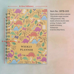 Undated Weekly Planner 157g Double Coated Paper 1200g Gray Board Cover