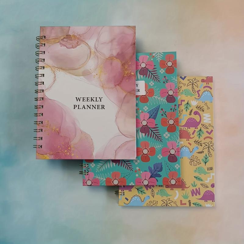 Undated Weekly Planner 157g Double Coated Paper 1200g Gray Board Cover