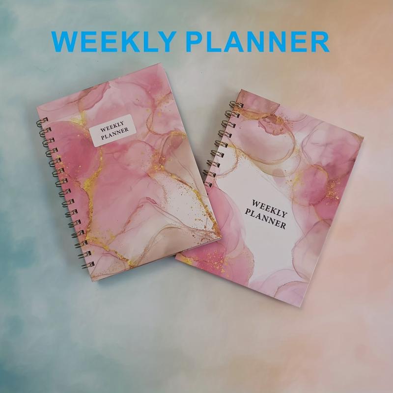 Undated Weekly Planner 157g Double Coated Paper 1200g Gray Board Cover