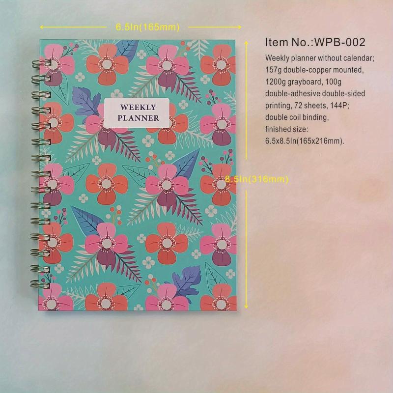 Undated Weekly Planner 157g Double Coated Paper 1200g Gray Board Cover