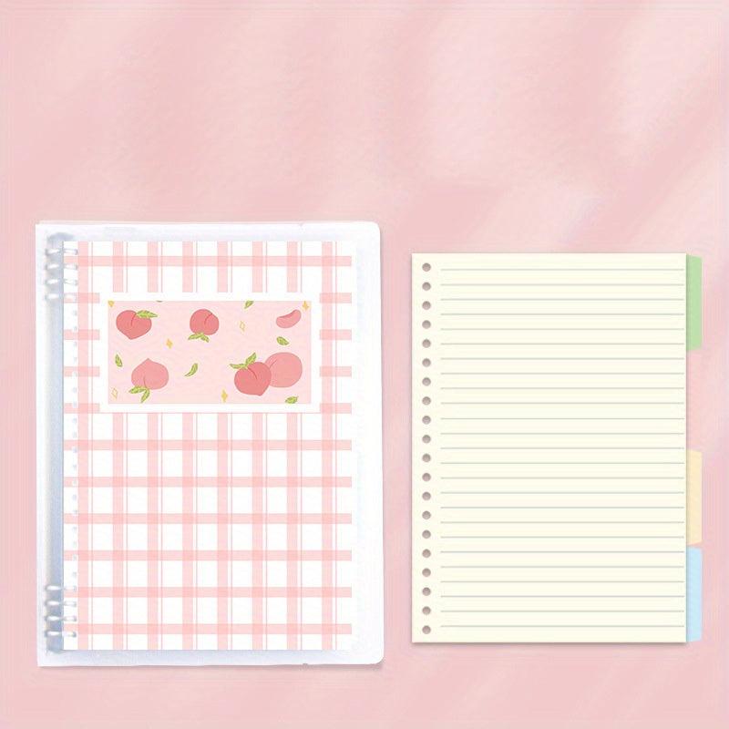60sheets Sweet Iron Clip Ring Binder Detachable B5 Girl Notebook