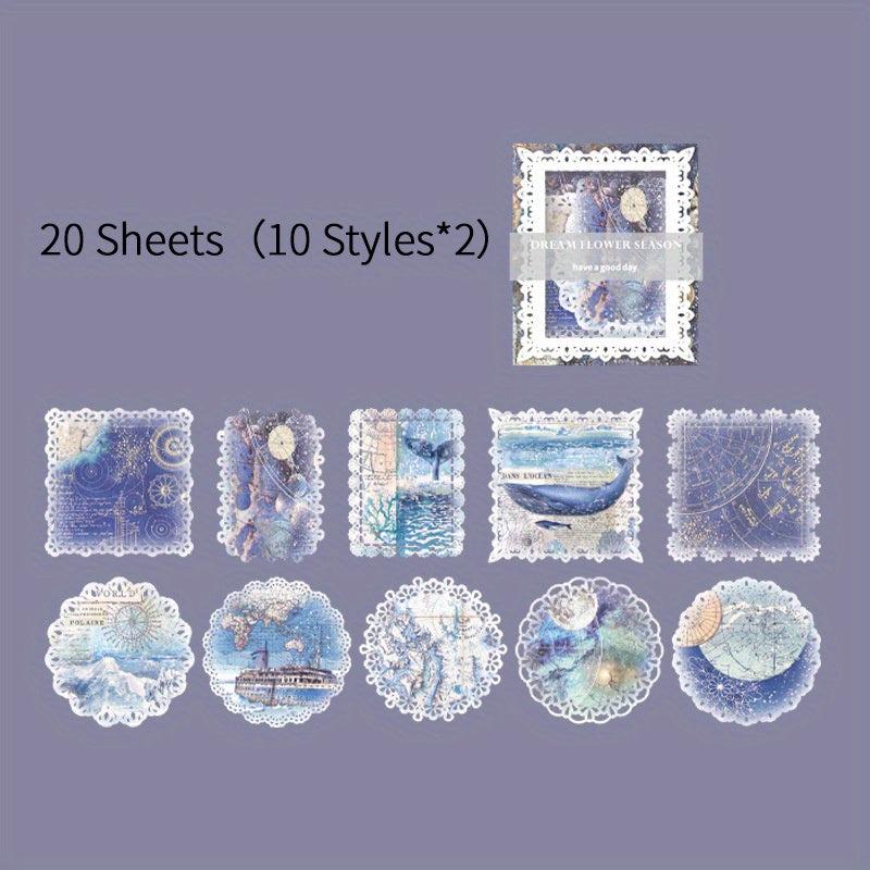 20 Sheets Vintage Lace Hollowed Out Paper Set DIY Scrapbooking Supplies