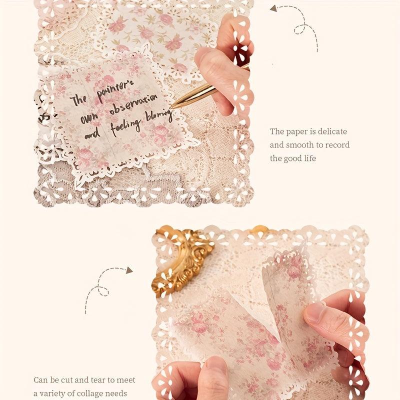 20 Sheets Vintage Lace Hollowed Out Paper Set DIY Scrapbooking Supplies