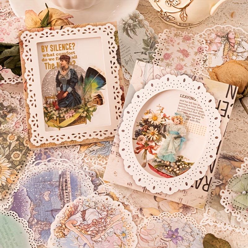 20 Sheets Vintage Lace Hollowed Out Paper Set DIY Scrapbooking Supplies