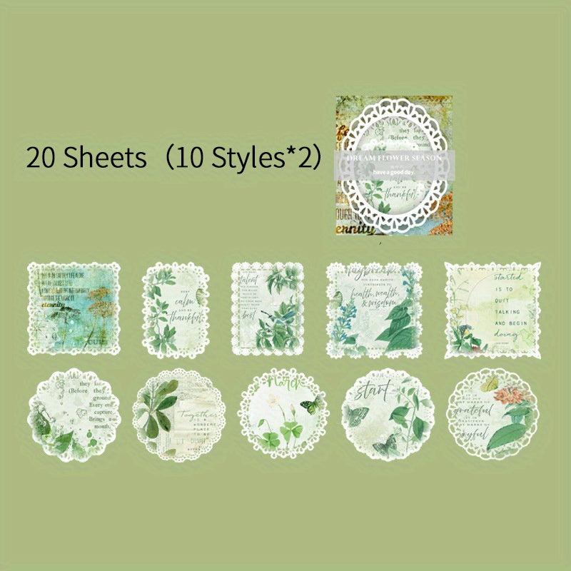 20 Sheets Vintage Lace Hollowed Out Paper Set DIY Scrapbooking Supplies