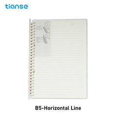 TIANSE A5 B5 Pull Clip Loose Leaf Notebook With 80 Sheets