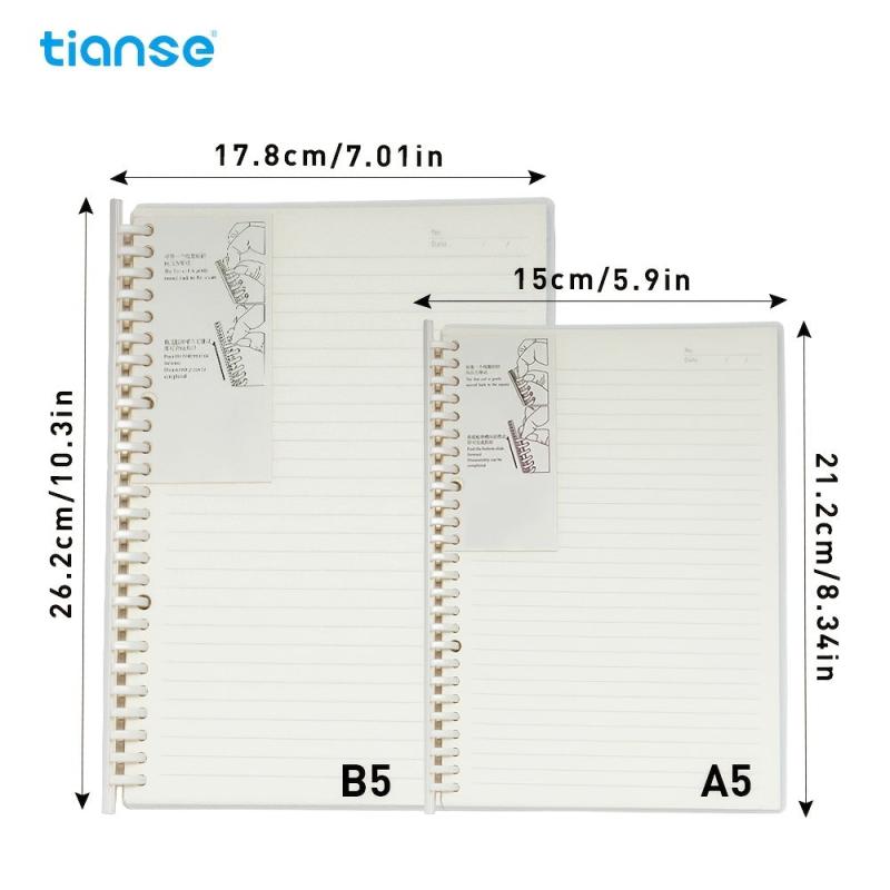 TIANSE A5 B5 Pull Clip Loose Leaf Notebook With 80 Sheets