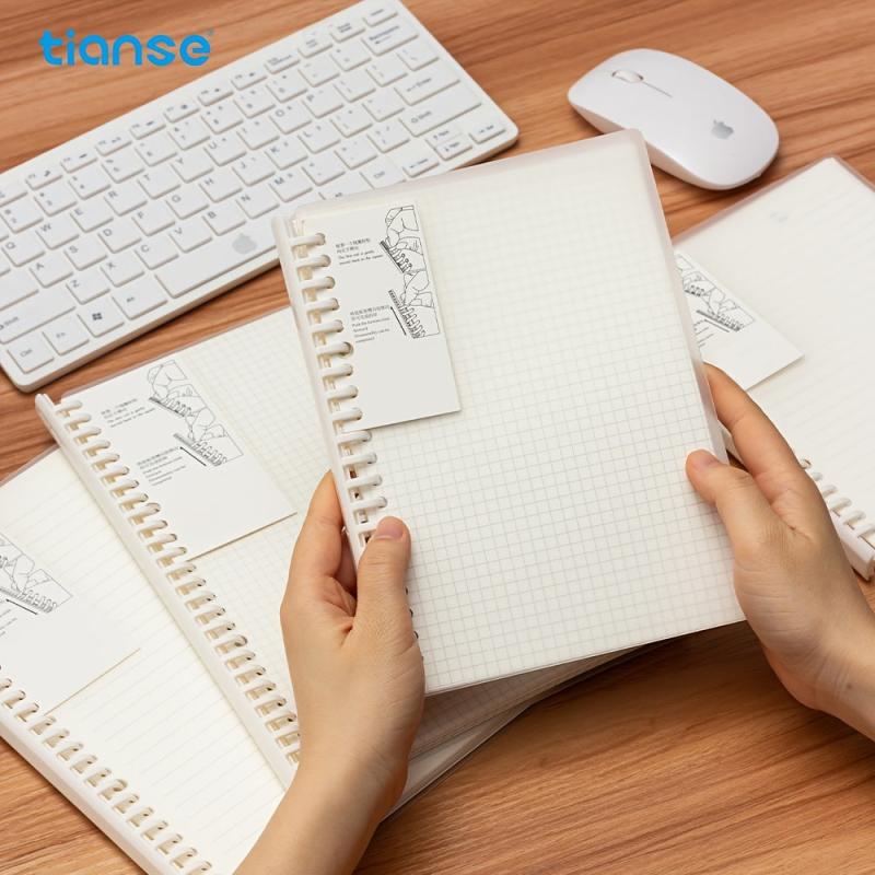 TIANSE A5 B5 Pull Clip Loose Leaf Notebook With 80 Sheets
