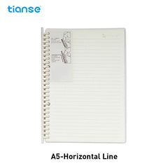 TIANSE A5 B5 Pull Clip Loose Leaf Notebook With 80 Sheets