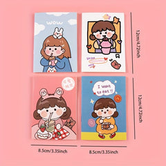 10pcs Cartoon Mini Notebooks 16 Sheets Portable & Creative