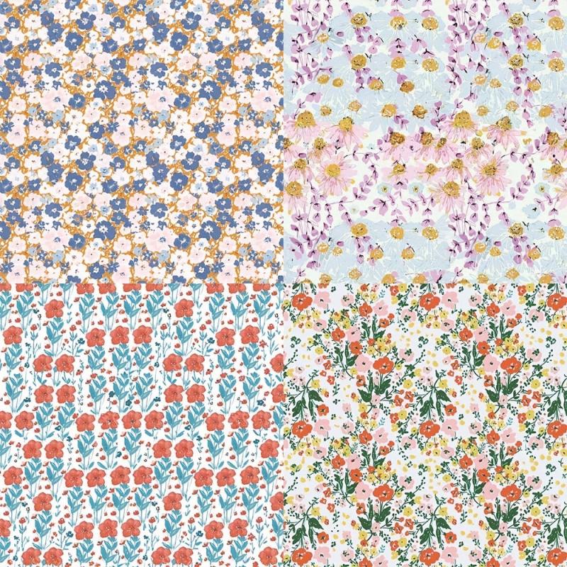24 Sheets 6x6 Floral Scrapbook Paper Pad DIY Journaling Kit