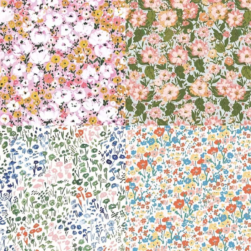 24 Sheets 6x6 Floral Scrapbook Paper Pad DIY Journaling Kit