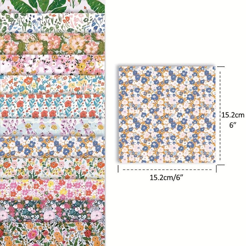24 Sheets 6x6 Floral Scrapbook Paper Pad DIY Journaling Kit
