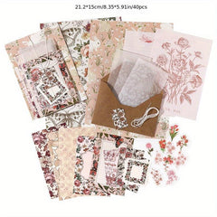 Retro Plant Letter Sign Series Decoration Material 40 Sheets