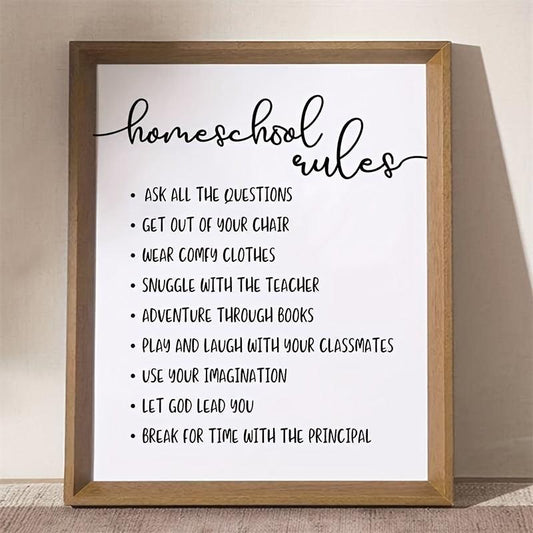Home Rules Wall Decor - Child Wall Art Decoration - Wall Hanging 20 x 25 cm