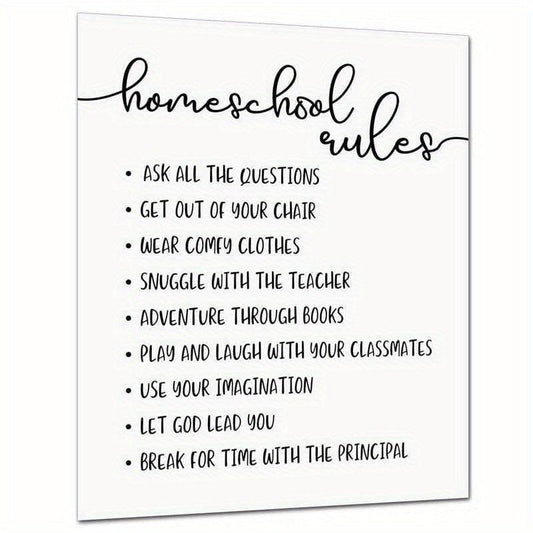 Home Rules Wall Decor - Child Wall Art Decoration - Wall Hanging 20 x 25 cm