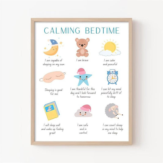Feelings Poster Bedtime Affirmation - Calming Wall Decor