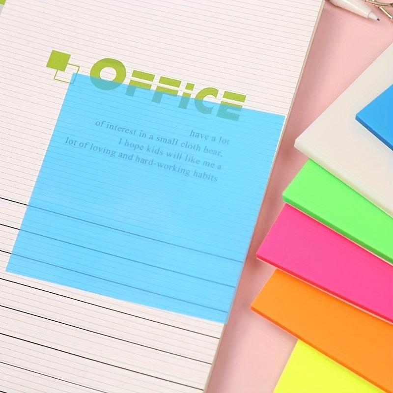 Colored Transparent PET Convenience Sticker 7 Tearable Plastic Memo Book