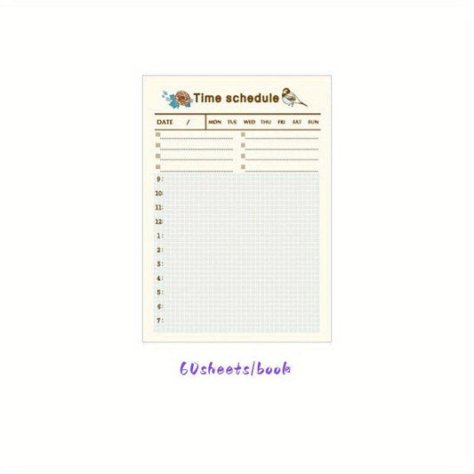 2pcs Portable Shorthand Week Planner Daily Memo This Month Planner Note Sti