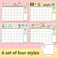 Pink Monthly Planner Calendar Tear Off Organizer For Work Study Events