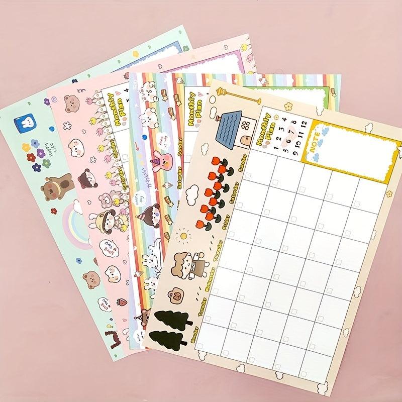Pink Monthly Planner Calendar Tear Off Organizer For Work Study Events