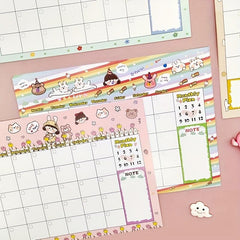 Pink Monthly Planner Calendar Tear Off Organizer For Work Study Events