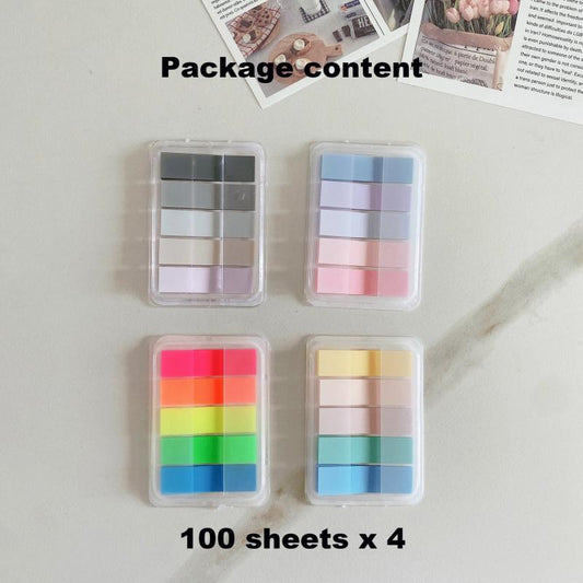 400 Sheets Fluorescent Sticky Notes Mini Text Highlighter Strips Neon Index Tags