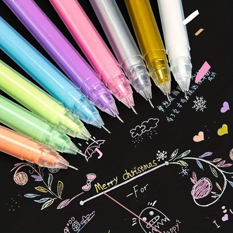 12 Colors Large Capacity Needle Tube Gel Pens for DIY Painting Card Drawing