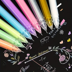 12 Colors Large Capacity Needle Tube Gel Pens for DIY Painting Card Drawing