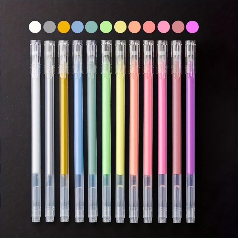 12 Colors Large Capacity Needle Tube Gel Pens for DIY Painting Card Drawing
