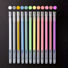 12 Colors Large Capacity Needle Tube Gel Pens for DIY Painting Card Drawing