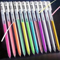 12 Colors Large Capacity Needle Tube Gel Pens for DIY Painting Card Drawing