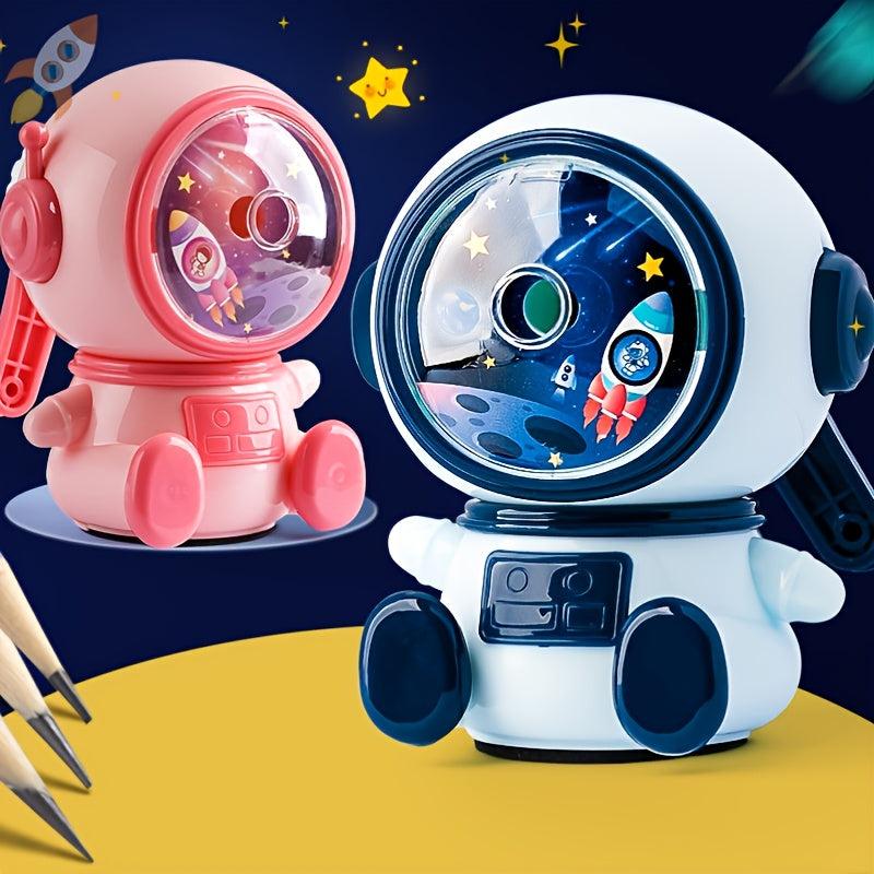 Astronaut Cartoon Pencil Sharpener Hand Crank Manual Sharpener