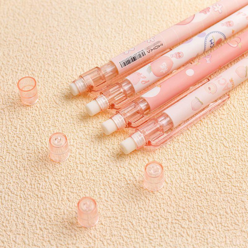 3pcs Sweet Peach Mech Pencils 0.5mm Lead Cartoon Gift Students