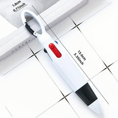 6pcs Mountaineering Buckle Four Ball Pen Portable Fat Pocket Pen Gift
