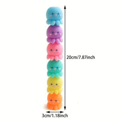 6 Pack Octopus Highlighters 3mm Tip Vibrant Colors