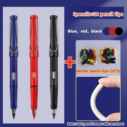 27Pcs Macaron & Classic Colored Pencils 0.5mm Inkless Metal Pen Durable
