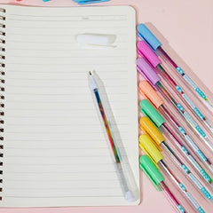 6pcs Rainbow Gradient Glitter Gel Pens - Vibrant Colors