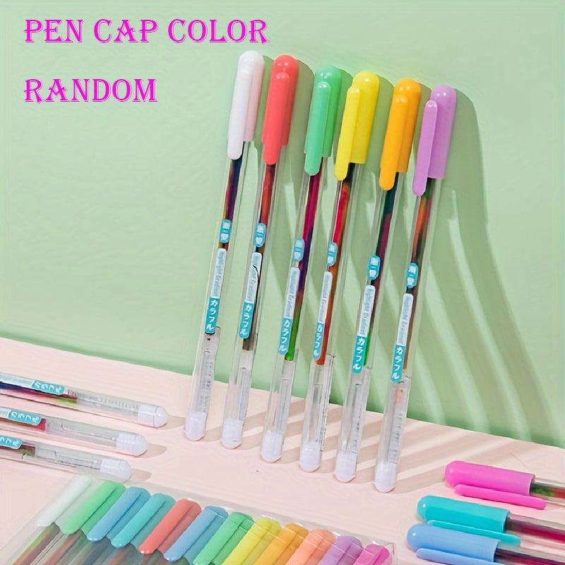 6pcs Rainbow Gradient Glitter Gel Pens - Vibrant Colors