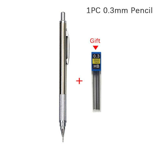 0.3mm Mechanical Pencil Set Full Metal Art Drawing Painting Office School
