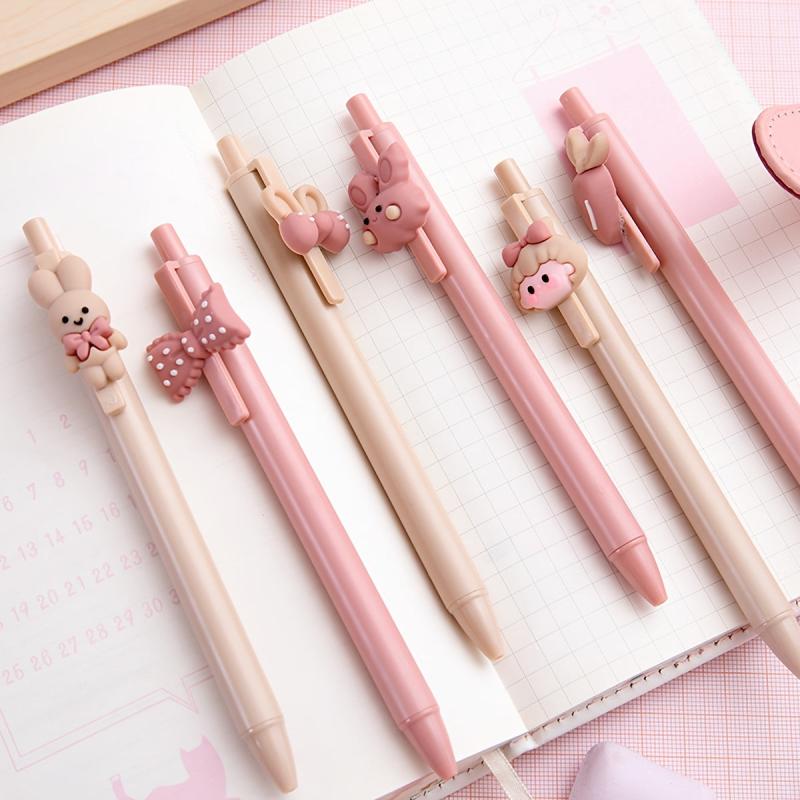6pcs Rabbit Girl Gel Pens 0.5mm Refill for Writing