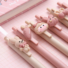 6pcs Rabbit Girl Gel Pens 0.5mm Refill for Writing