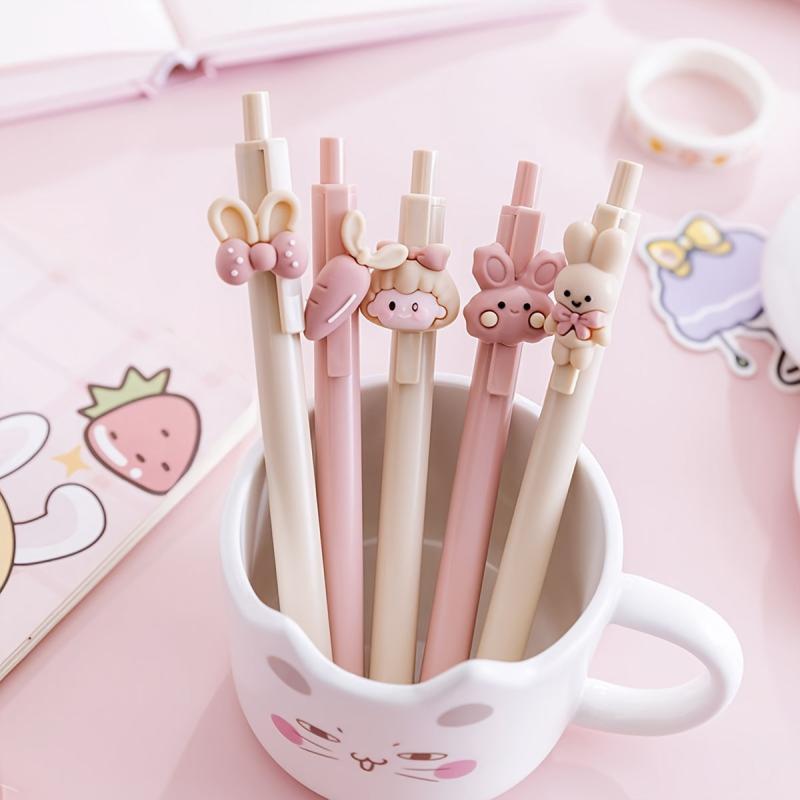 6pcs Rabbit Girl Gel Pens 0.5mm Refill for Writing