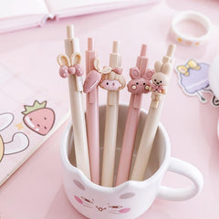 6pcs Rabbit Girl Gel Pens 0.5mm Refill for Writing