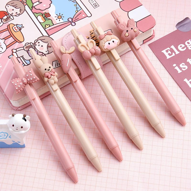 6pcs Rabbit Girl Gel Pens 0.5mm Refill for Writing