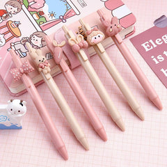 6pcs Rabbit Girl Gel Pens 0.5mm Refill for Writing